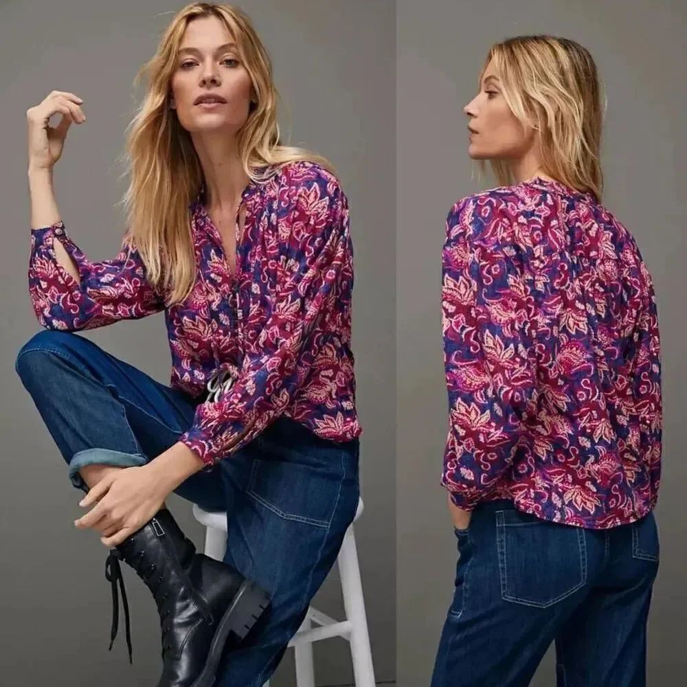 Anthropologie Pilcro Lucille Peasant Blouse S